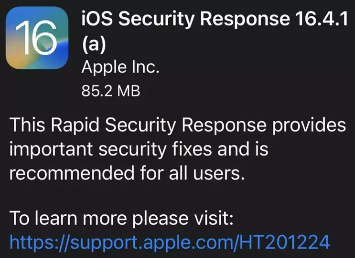 Apple issues iOS 16.4.1 (a) rapid security response, users struggle with installing update